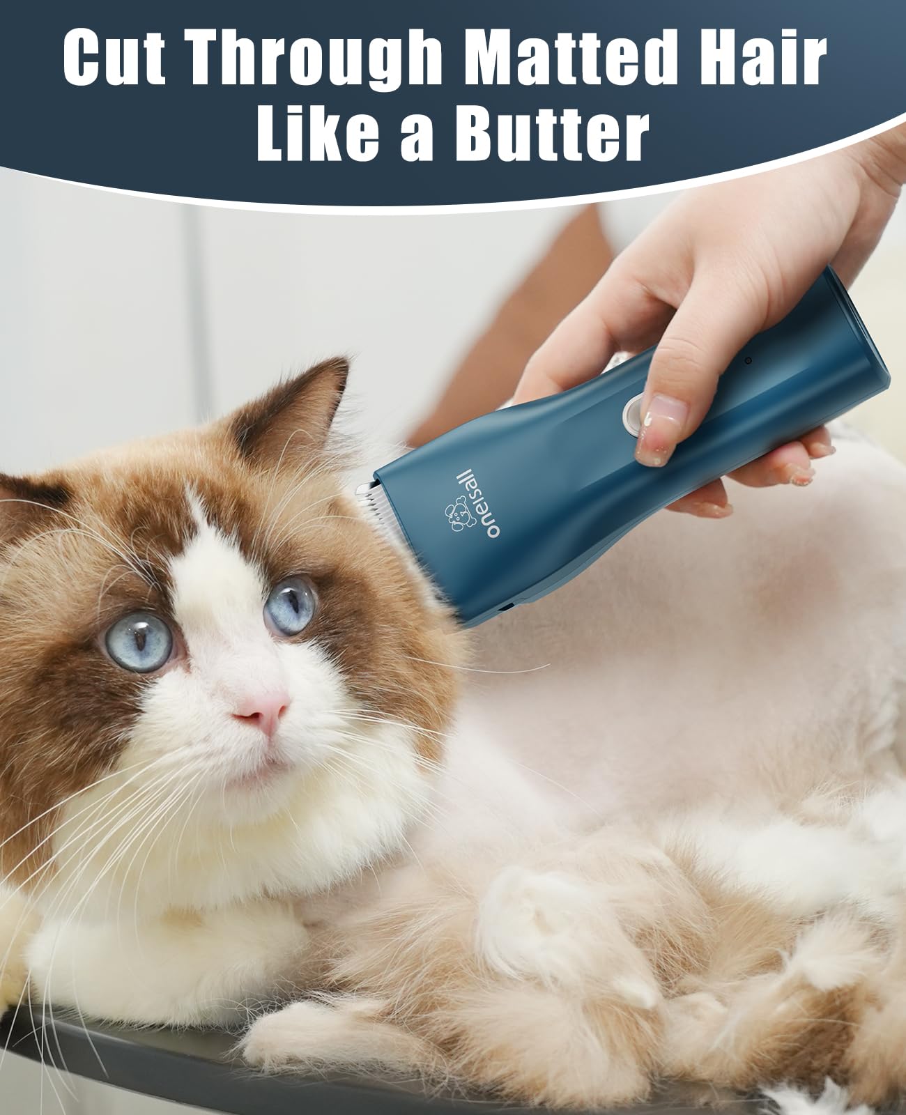 oneisall Pet Clippers for Cat Matted Hair, Quiet Pet Shaver for Cats