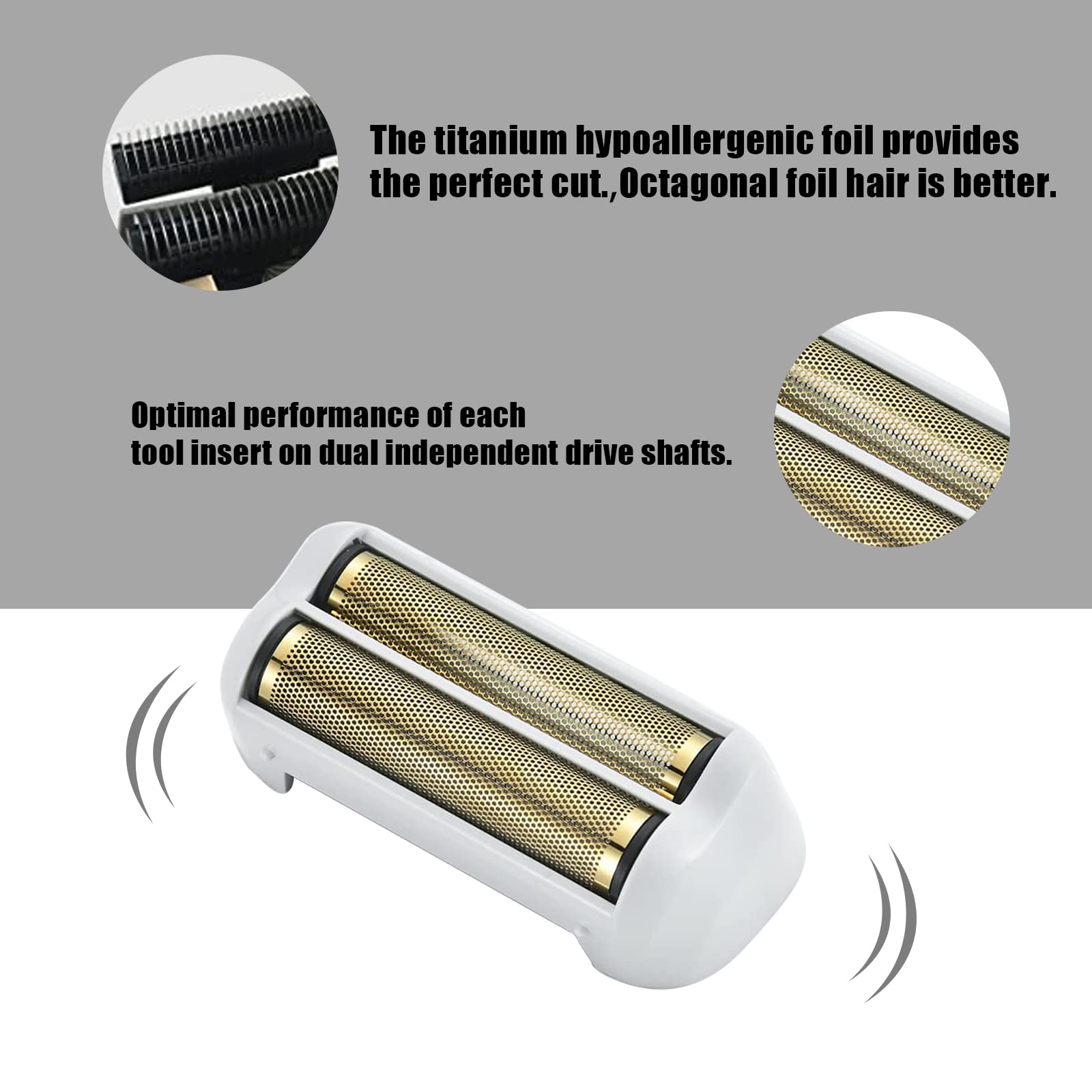 VALLNEI Pro Shaver Replacement Foil and Cutters compatible with andis 17150(TS-1)/17155/17200 shaver ProFoil Lithium replacement" Silver 2 Pack