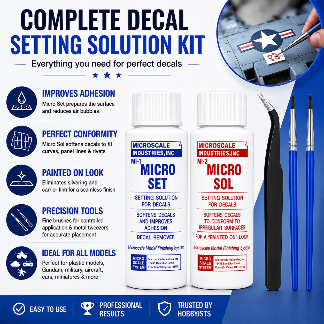 Decal Setting Solution-Micro Scale Micro Sol 102 + Micro Set 101 Package Decal