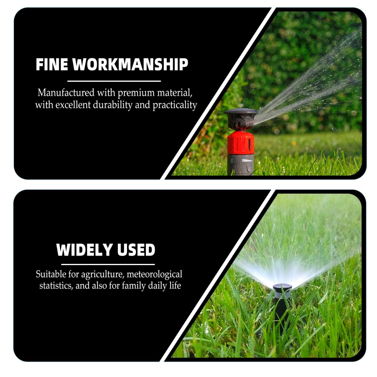 Housoutil 2Pcs Rain Gauge Sprinkler Outdoor, 1.5 Inch Lawn Water Gauge, Measuring Tool for Accurate Rainfall Monitoring, Yellow Precision Measuring Cups for Garden Yard and Grass Watering