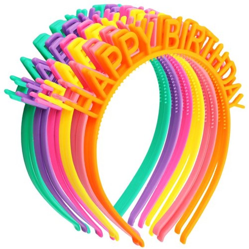 Aprince 12PCS Happy Birthday Headband for Women Girls Crown Hat Gifts Candy Its My Birthday Headband Tiara Party Accessories Decorations