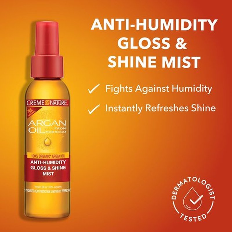 Creme of Nature Anti-Humidity Gloss & Shine Mist - Lightweight Frizz Control & Heat Protection | 4 oz