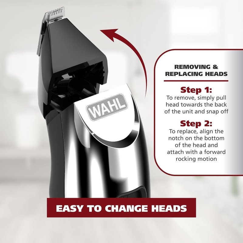 Wahl Groomsman Pro Beard Trimmer - Rechargeable Cordless with 3 Attachments for Beard, Nose & Ear Hair - Model 5617