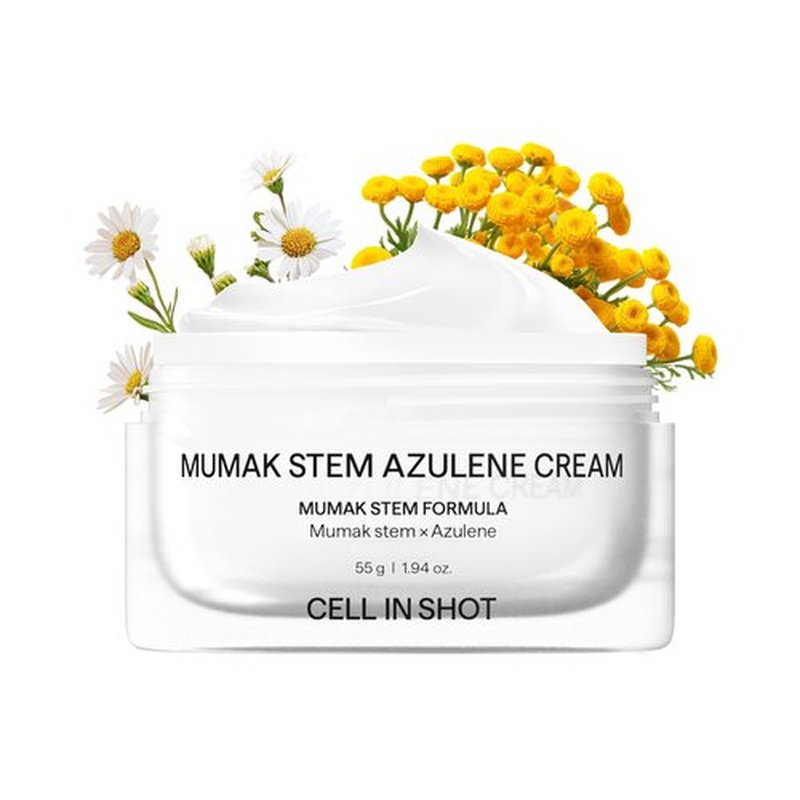 CELL IN SHOT Mumak Stem Azulene Cream – Hydration and Barrier Support – Stem Azulene Moisturizer for Dry, Sensitive Skin, 1.94 oz (55g)