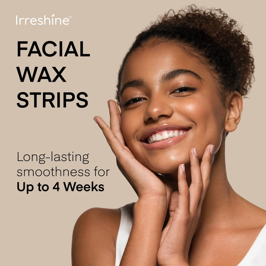irreshine Facial Wax Strips Hair Removal for Women: Face Upper Lip Eyebrow Chin Waxing Hair Remover Kit - Natural & Vegan Ready to Use At Home & Travel, Sensitive Skin Friendly - 36 Ct