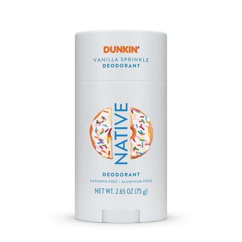 Native Deodorant - Limited Dunkin Donuts Edition | Aluminum-Free, Probiotic Formula | Vanilla Sprinkle 2.65oz