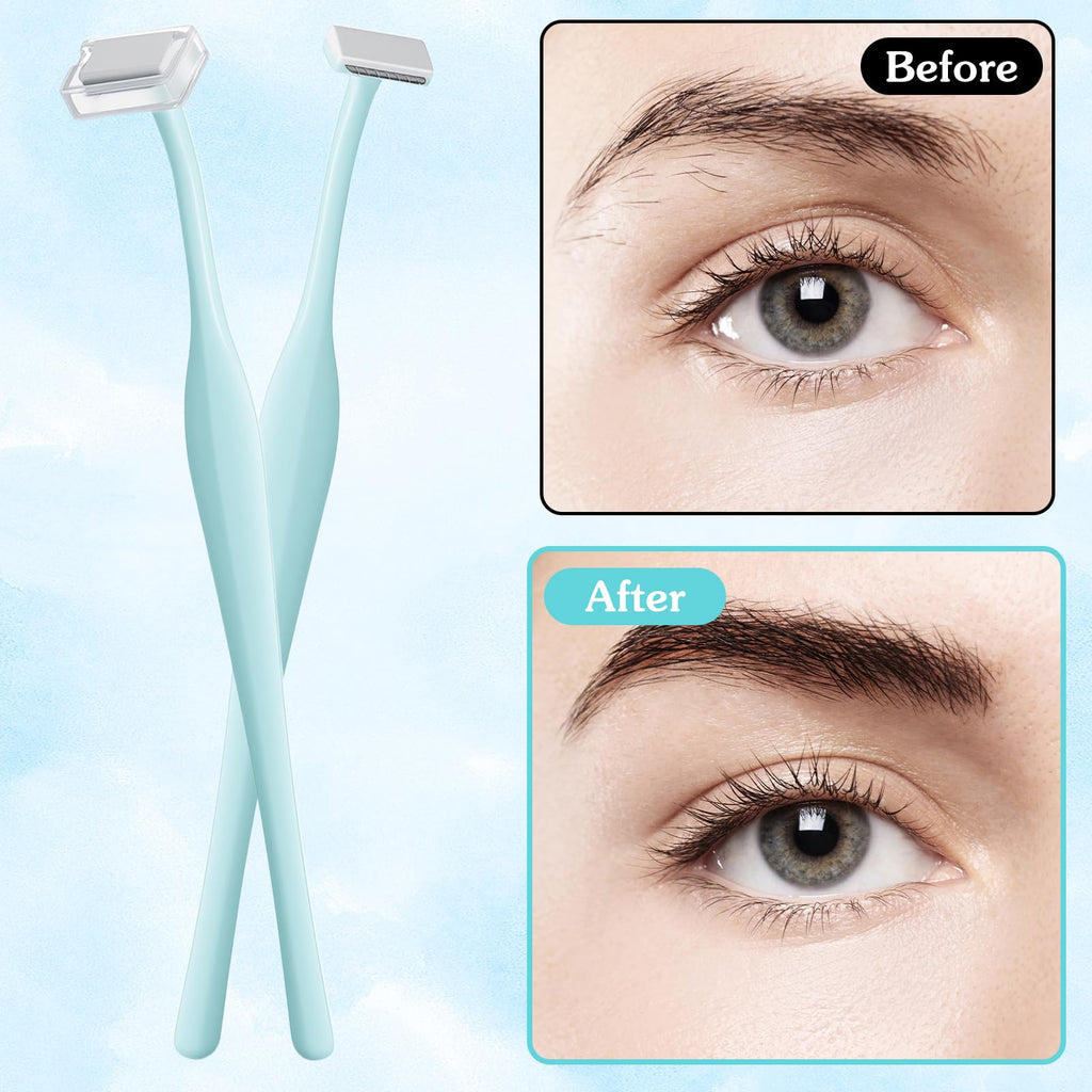 12 PCS Mini Eyebrow Razor, Eyebrow Razor Men Facial Razors for Women & Men with Protective Cover Facial Hair Removal Eye Brow Razors Eyebrows Trimmer Kit for Face and Eye Brow