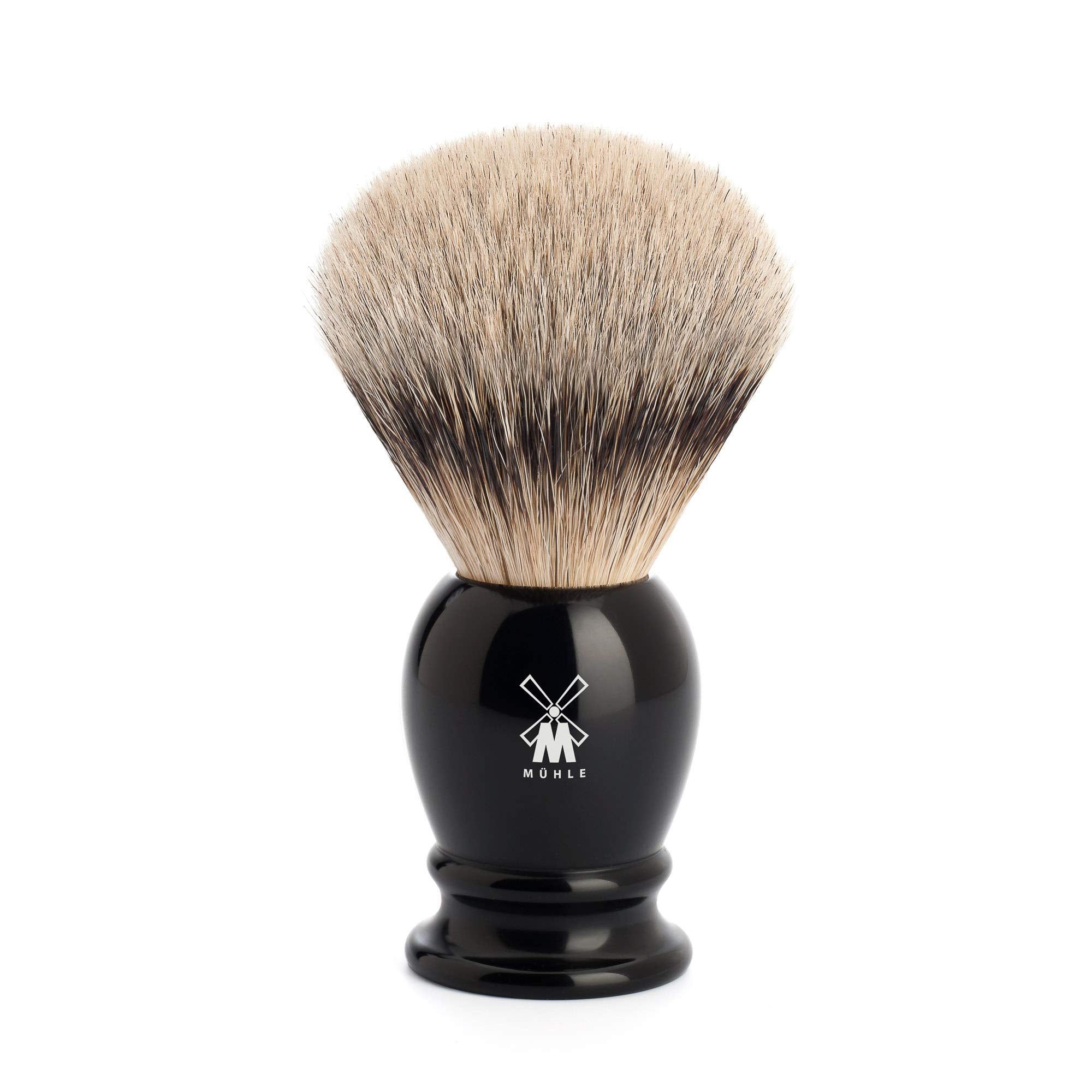 MÜHLE CLASSIC Silvertip Badger Shaving Brush for Men, Polished Resin Grip