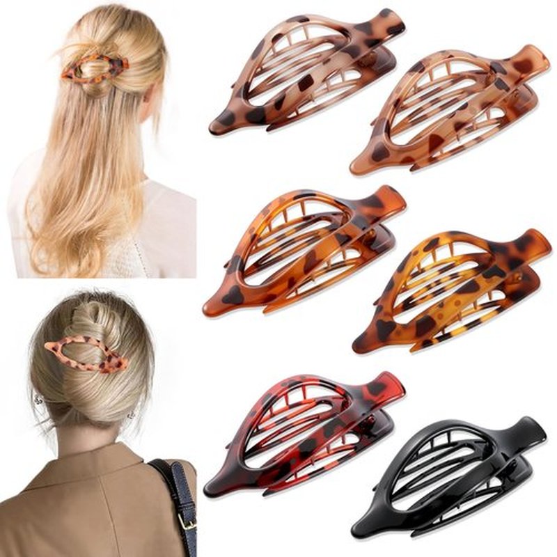 6 Packs Flat Claw Clips for Women, French Tortoise Shell Flat Hair Clip, Matte Hair Claws Clip for Thin Thick Hair, Lay Down Claws Clips, Durable Strong Hold Hair Clip, Valentine's Day Gifts