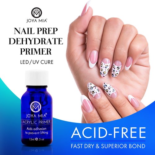 JOYA MIA pH Bond Nail Dehydrator and Primer Set, Acid-Free & Fast-Drying for Gel and Acrylic Polish, Salon-Grade Prep Coats for Shiny Nails