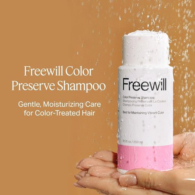Freewill Color Preserve Shampoo - Gentle, Moisturizing Formula for Vibrant Color-Treated Hair | 8.5 oz