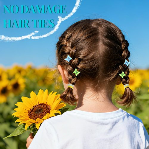 826PCS Elastic Hair Ties, IKOCO Hair Bands Colorful Hair Accessories for Girls with Hair Clips