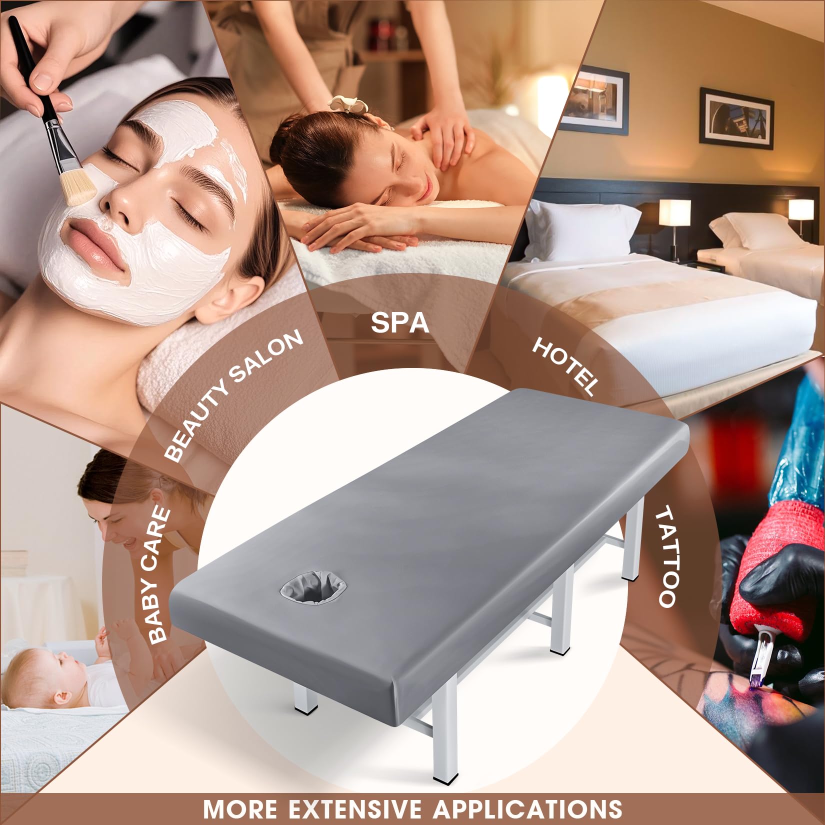 LXIANGN Waterproof Massage Sheets Bed Table Cover, Grey, 75 x 31.5"