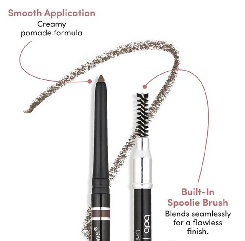 Billion Dollar Brows Universal Eyebrow Pencil - Dual-Ended Precision Tip & Spoolie, Waterproof, Vegan