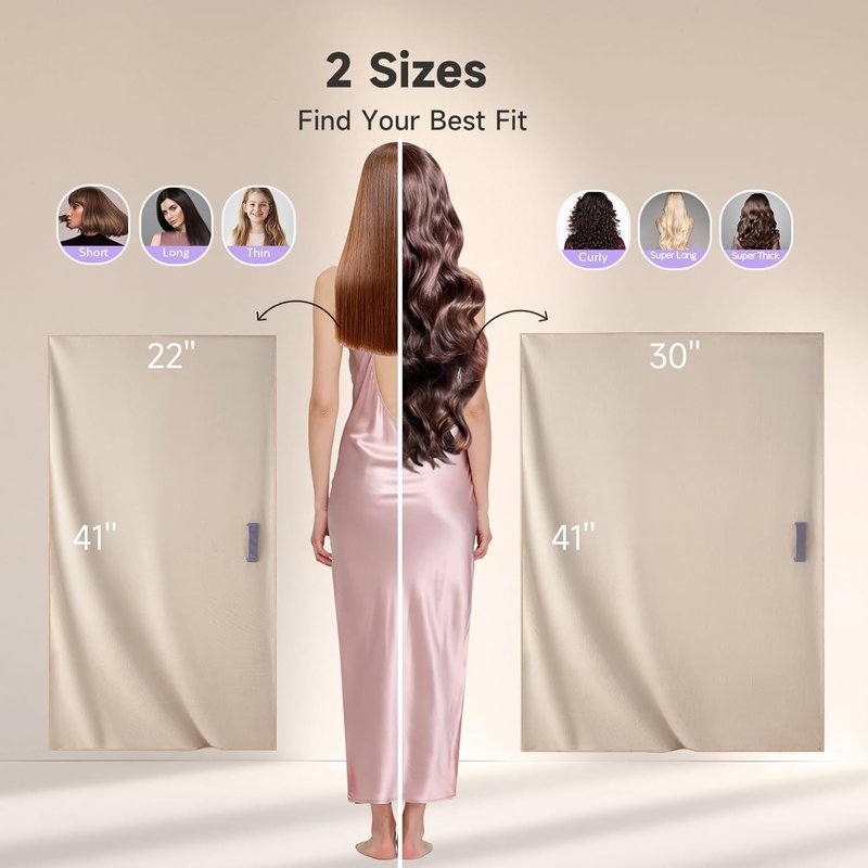 Umisleep Microfiber Hair Towel - Super Absorbent Wrap for Long Curly Hair | 41" x 22" - Camel Color