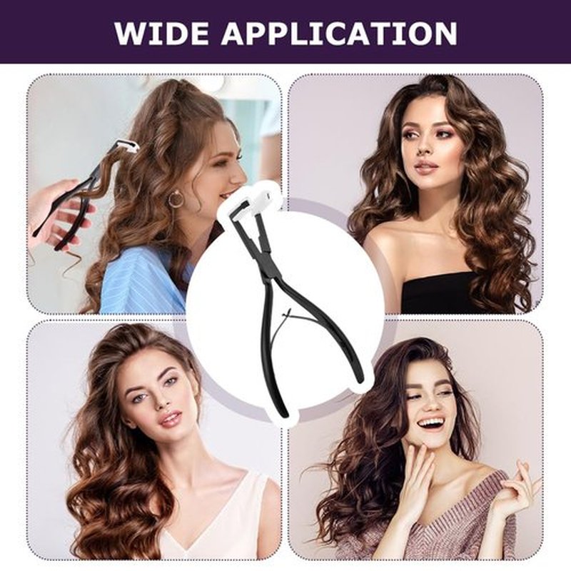 Tape in Hair Extensions Plier, Stainless Steel Flat Surface Extensions Tape Sealing Clamp Pliers Tool, Microlink Hair Extension Removal Tool Kit for Women Hair Extension Tools(Black)