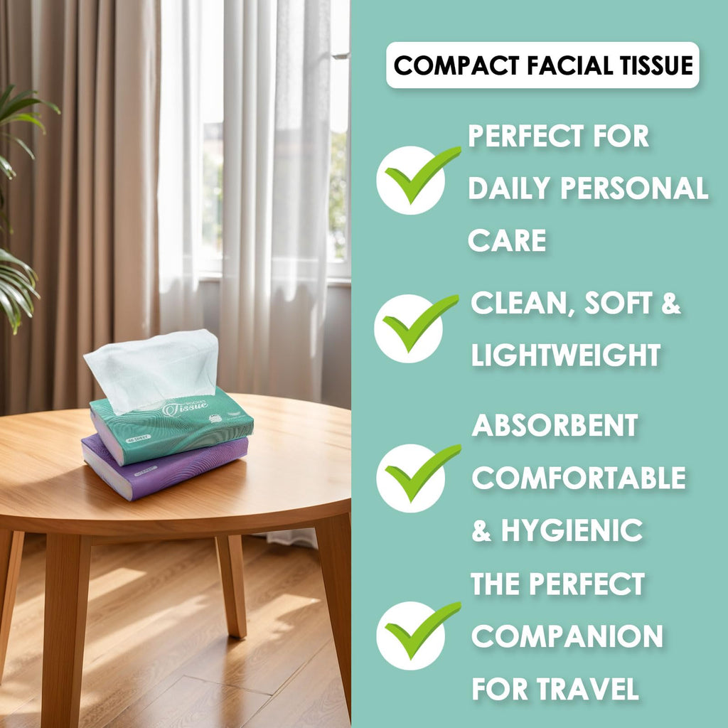 Pocket Tissues Travel Packs 480 Sheets with 3 Ply Facial Tissues Refills for Purse, Car, Traveling, and Camping,ultra clean and soft