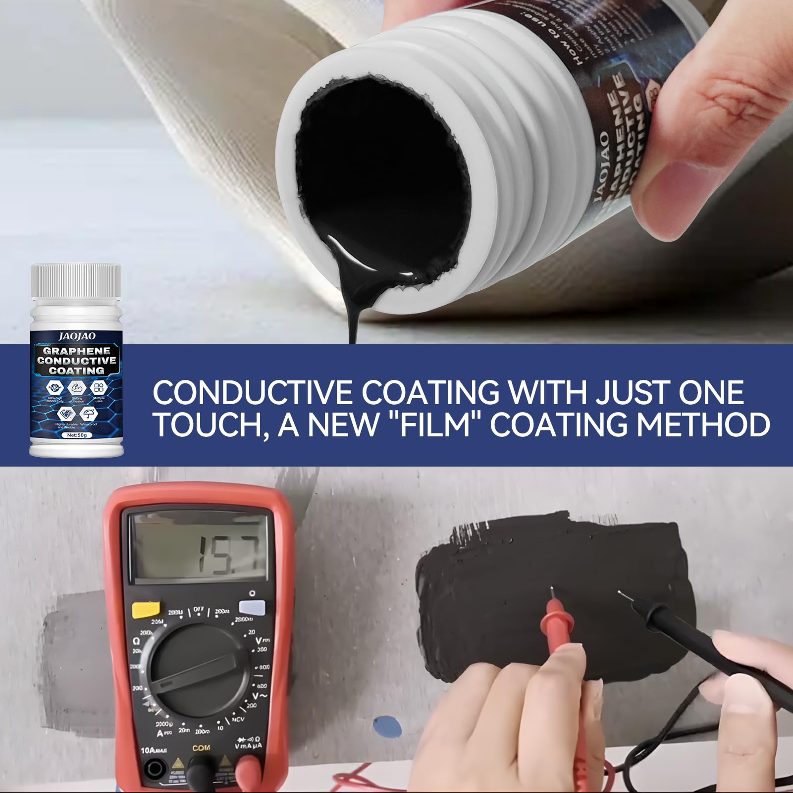 JAOJAO Conductive Paint, Conductive Graphite Paint, 50g