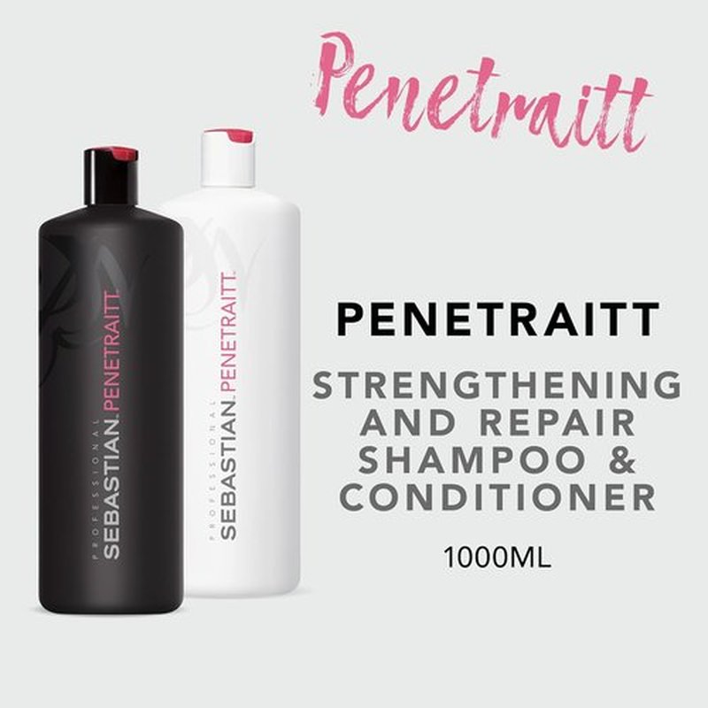 Sebastian Professional Penetraitt Shampoo & Conditioner Duo Set - 33.8 Fl Oz | Strengthening & Deep Repair for Dry, Damaged, Colored Hair