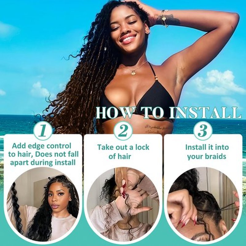 Ombre Human Braiding Hair for Boho Braids 20 Inch 120g Deep Wave Bulk Boho Human Hair for Braiding Curly Knotless Bohemian Braids 12A 100% Brazilian Virgin No Weft Extensions 3 Bundles/Pack T1B/30