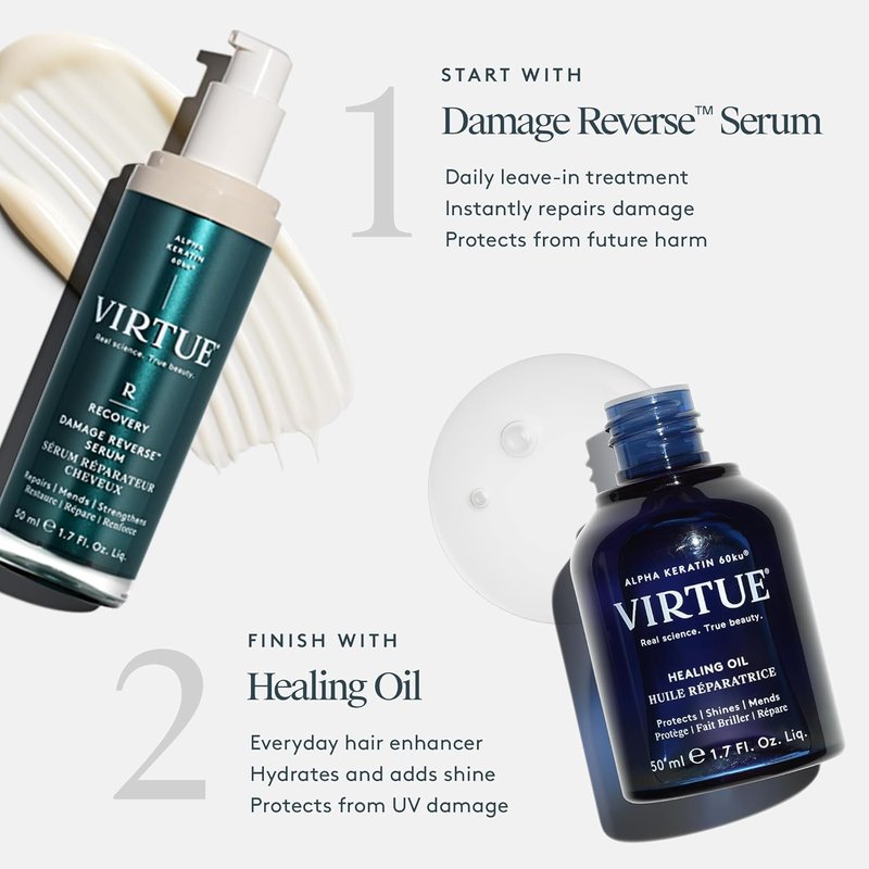 VIRTUE Healing Oil - Nourishing Hair Treatment | 1.7 Fl Oz for Smooth, Healthy Locks