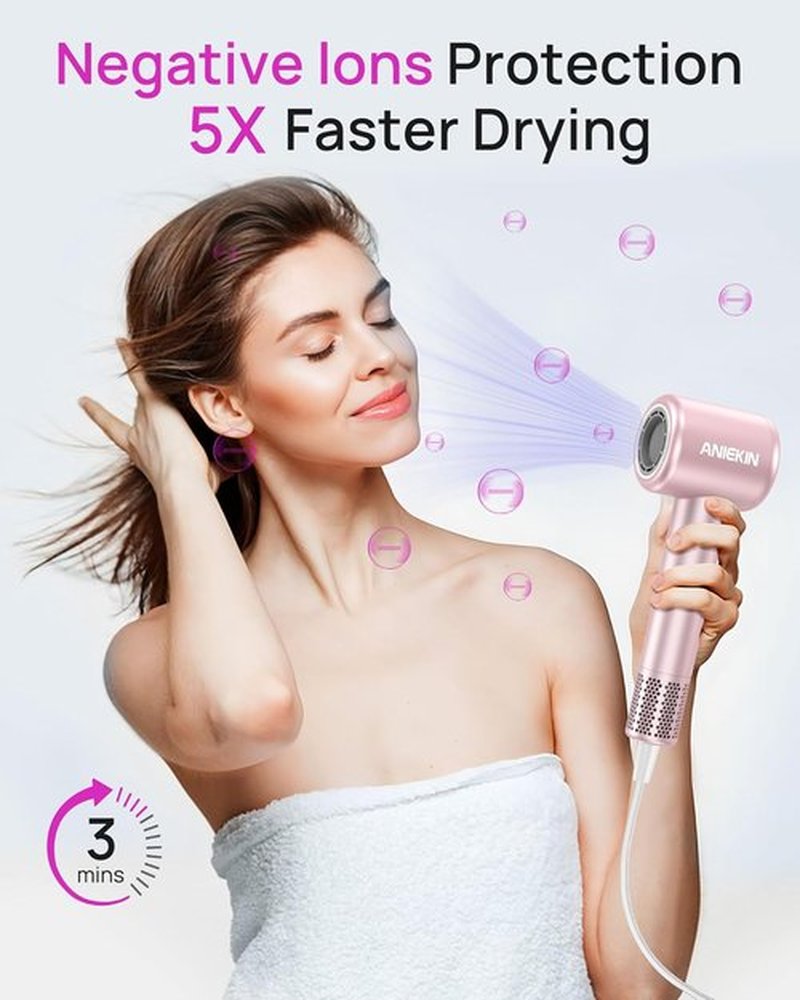 Skiennix Hair Dryer - High-Speed Ionic Blow Dryer with Quiet Brushless Motor | Compact Design for Fast Drying