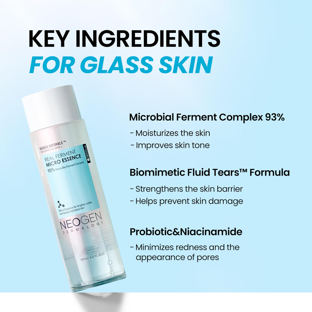 Neogen DERMALOGY Real Ferment Micro Mist - Naturally Fermented Rice Ingredients & Hyaluronic Acid for Hydrated, Brightened and Healthy Skin (Micro Mist 3.89 Fl Oz (115ml))