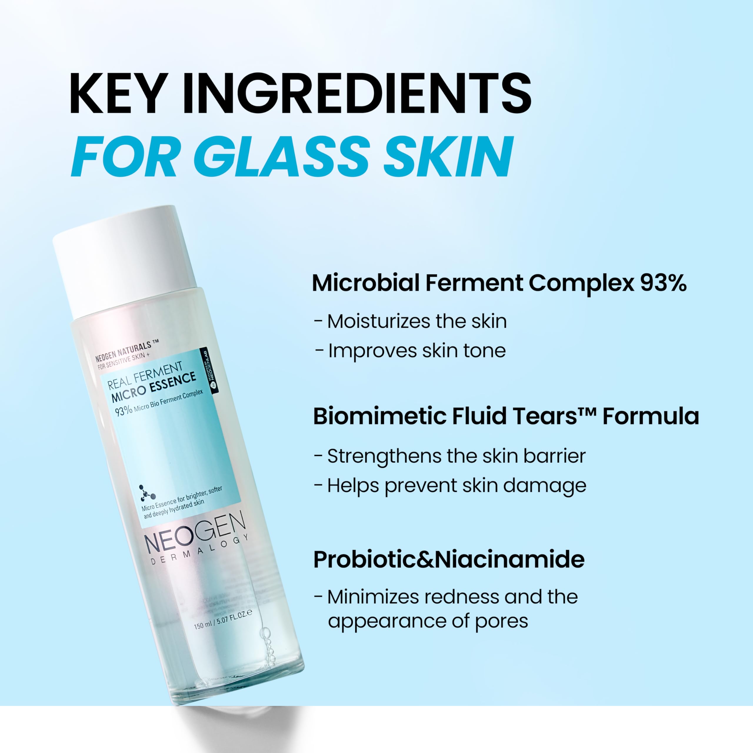 Neogen DERMALOGY Real Ferment Micro Mist - Naturally Fermented Rice Ingredients & Hyaluronic Acid for Hydrated, Brightened and Healthy Skin (Micro Mist 3.89 Fl Oz (115ml))