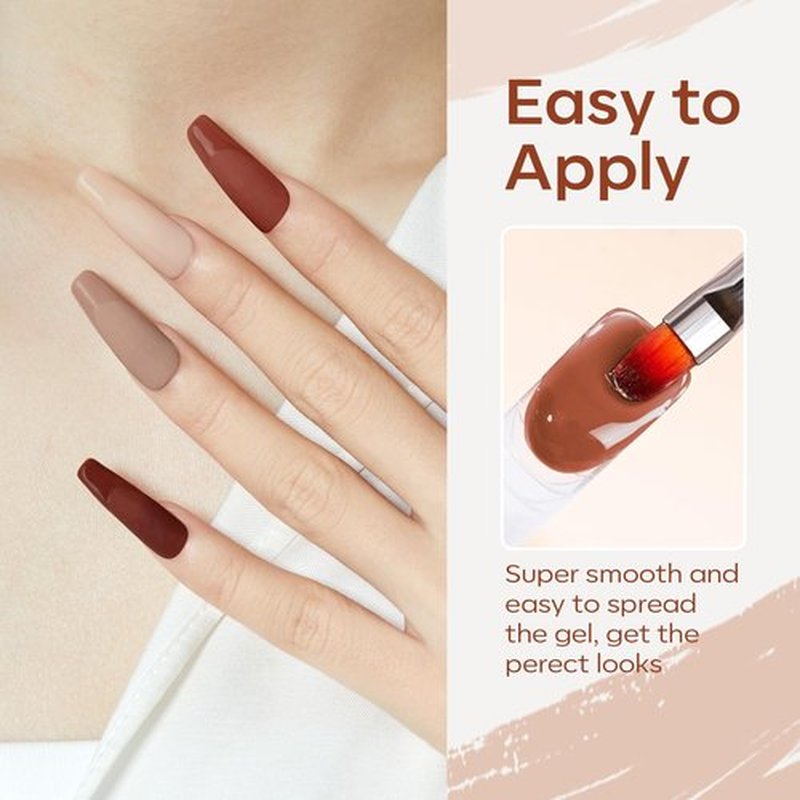 modelones Poly Nail Extension Gel 12 Colors Fall Winter Autumn Nude Skin Tone Red Classic Colors Nail Art Design Salon Gift for Women