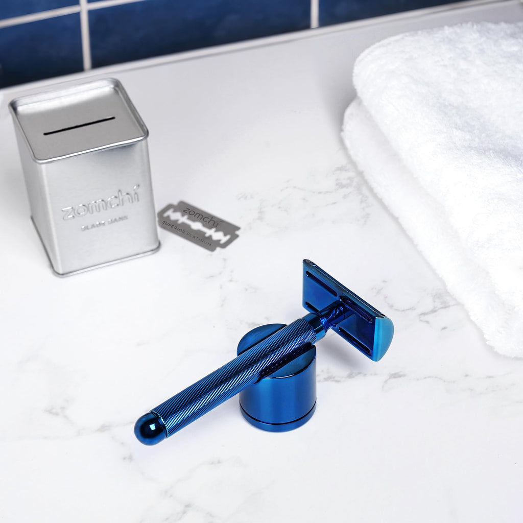 Double Edge Safety Razor with Stand, Version 2.0 Includes 10 Blades