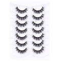 Mebver False Eyelashes Cat Eye Lashes Faux Mink Lashes Natural Look Fluffy Wispy Lashes That Look Like Extensions Pestañas Postizas D Curl Lash Strips Short Fox Eye Lashes 7 Pairs Pack