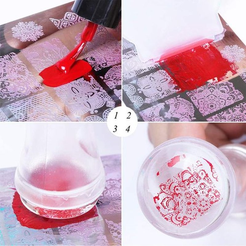 6Pcs Christmas Nail Stamp Template Kit 1 Silicone Stamper 1 Scraper Winter Snowflakes Nail Art Stamping Plates Xmas Snow Deer Bells Pine Tree Nail Stamping Image Stamp for Women Nail Art Supplies