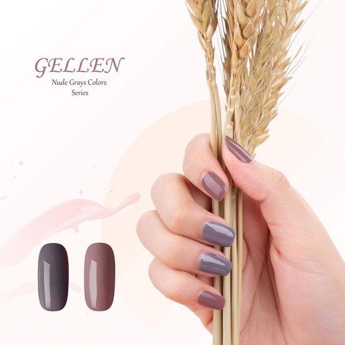 Gellen Nude Gray & Neutral Pink 6 Color Soak Off UV Gel Nail Polish Home Salon Manicure Kit