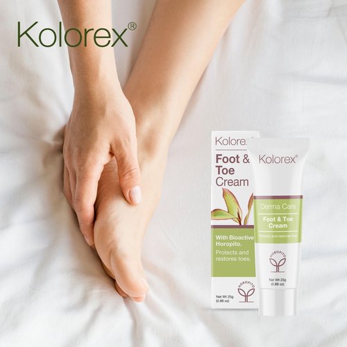Kolorex® Foot & Toe Care Cream (25g), Remedy for Athlete's Foot, Natural ingredients, Effectively rebalance yeast, Hygienic best
