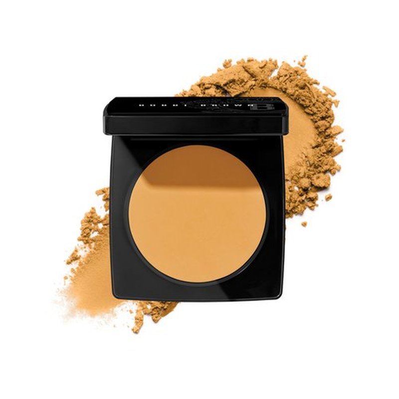 Bobbi Brown Sheer Finish Pressed Powder | Oil-Absorbing, Mattifying Setting Powder for All-Day Shine Control | Includes Puff, 0.32 Ounce, Golden Orange