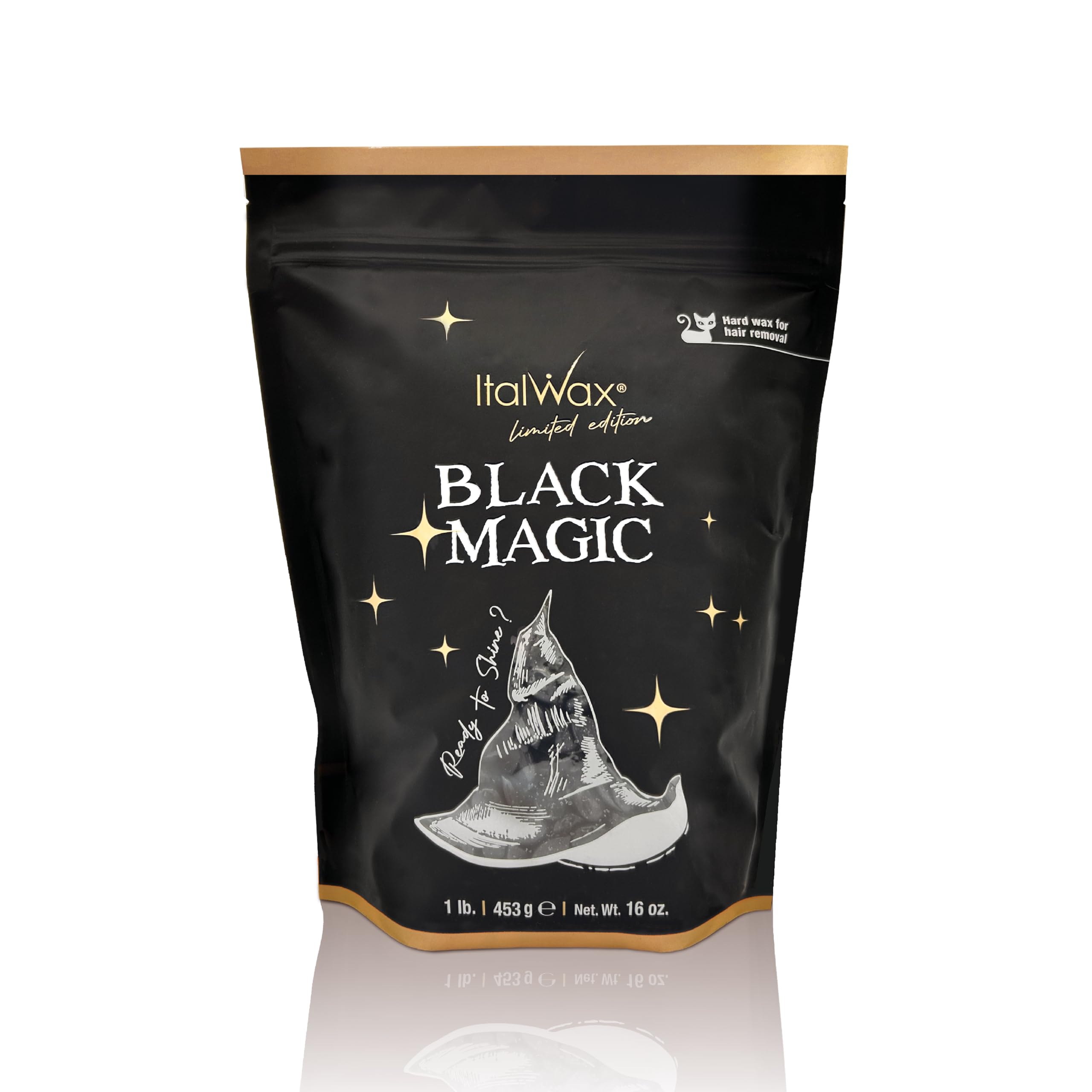 Italwax Black Magic - 0,45Kg / 1lb - Hard wax beads for hair removal - Scent free - Synthetic formulation ideal for sensitive skins - Recommended for Bikini Area and Armpits