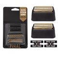 2 pcs Professional 5 Star Series Finale Shaver Shaper Replacement Super Close Gold Foil and Cutter Bar Assembly, Compatible with Wahl Shaver Foil Model 7043-100,Shaving for Barbers and Stylists