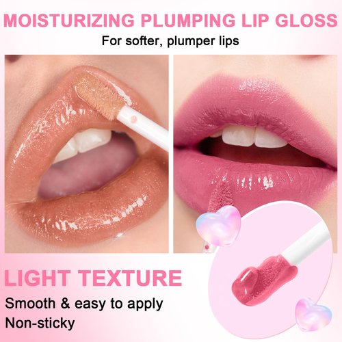 Meilury 6 PCS Hydrating Lip Oil, Big Brush Head Lip Glaze Shiny Transparent Lip Glow Oil, Nourishing & Non-sticky Long Lasting Fresh Clear Smooth Lip Care Plumping Lip Oil (SET B)