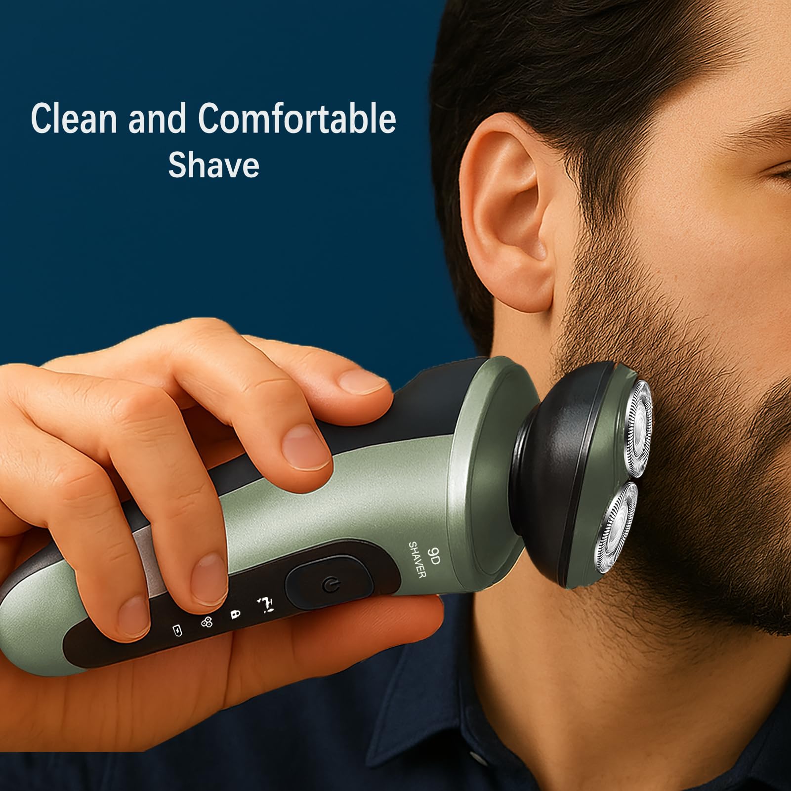 Electric Razor for Men, Rechargeable Rotary Electric Shaver with 3D Floating Heads, Ideal for Travel, Office, and Business Trips (Gray)
