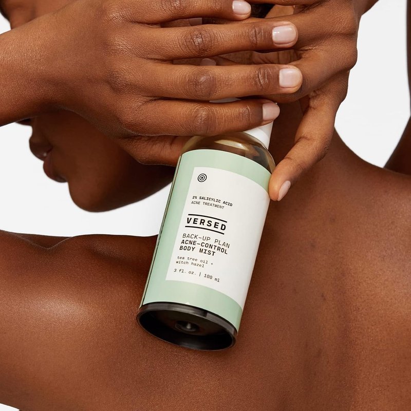 Versed Back-Up Acne Control Body Mist - Salicylic Acid & Tea Tree Oil Spray for Blemish Relief - Vegan 3 oz
