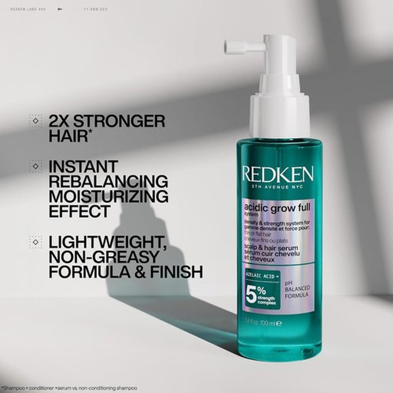 Redken Acidic Grow Full System Scalp & Hair Serum - Lightweight Leave-In Treatment for Thicker, Healthier Hair