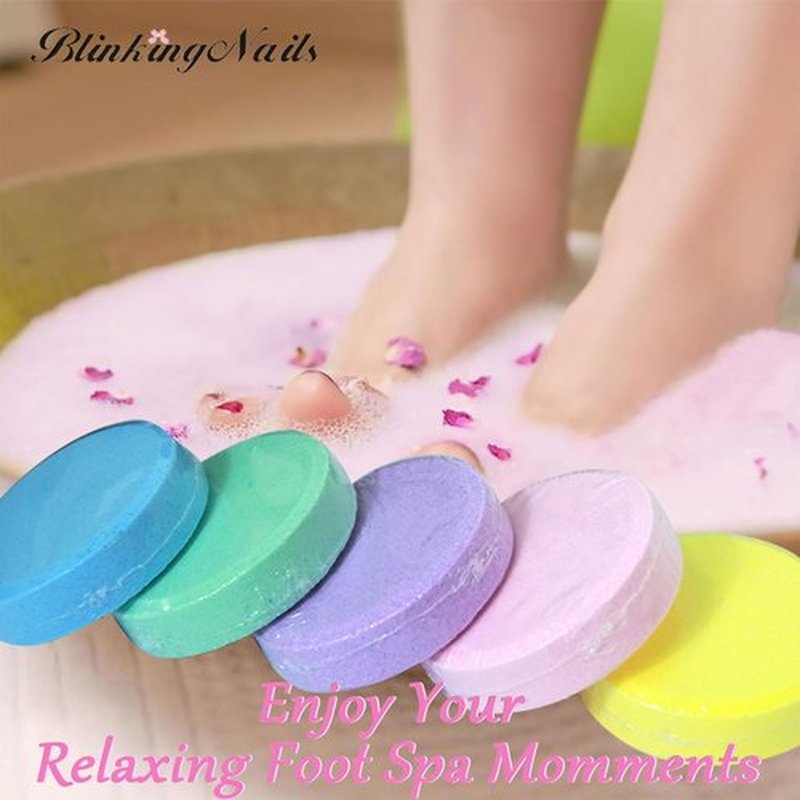 Foot Bath Bombs, 5Pcs Foot File Callus Remover, 5-Scent Foot Soak Bath Salt. Pedicure Kit for Dry Cracked Heels, Essential Bubble Feet Balls Foot Care Spa for Feet Dead Skin Scraper, Christmas Gift