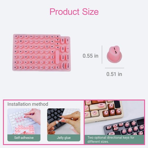 Skin Care Tools, Raised Keyboard Stickers for Long Nails with Letters,Heart-Shaped Reusable Adhesive Protective Type Long Nail Keyboard Stickers for Typing, Gaming & Nail Art (70 Pcs)