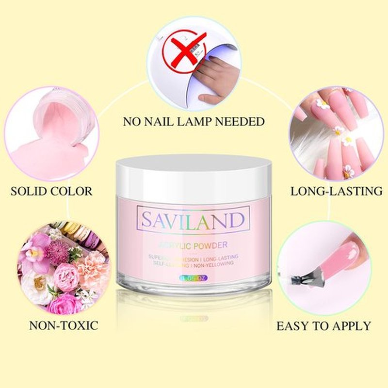 SAVILAND 2-Pack Acrylic Powder Set – 30g Pink + Nudes Acrylic Powder for Nail Extensions & 3D Carving – Ideal for Professional Salons & Home Nail Art