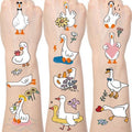 Gameza Funny Goose Temporary Tattoos - 6Sheets One Goose Birthday Decor Decorations Girls Boys Silly Foolish Goose Tattoo Temporary Gifts Duck Geese Animals Theme Party Favors Supplies Prizes Rewards