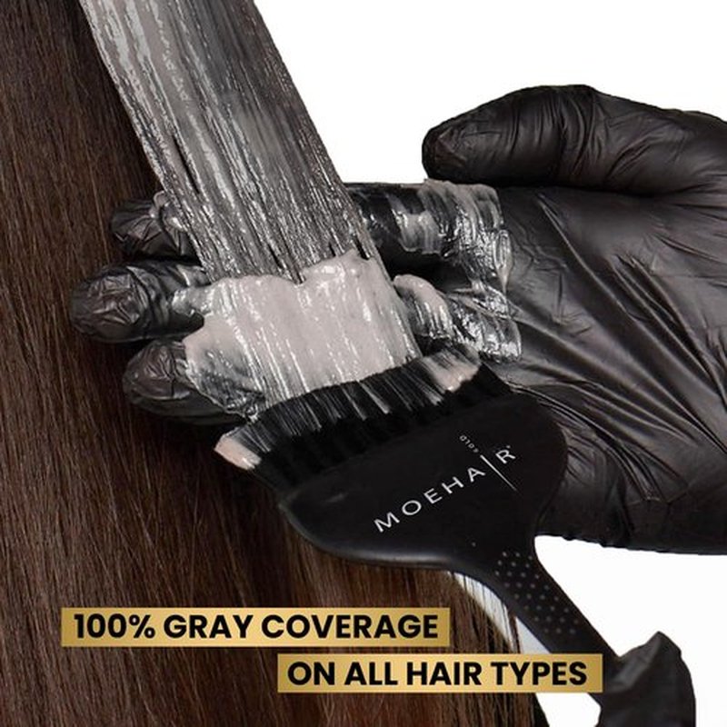 MOEHAIR 6NN Permanent Hair Color - Dark Blonde Intense | 100% Gray Coverage | Keratin-Infused, Non-Drippy (3.38 Oz)