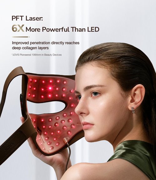 JOVS 4D Laser Therapy Mask - LED Red Light Anti-Aging Face Mask for Firm Skin & Radiant Glow