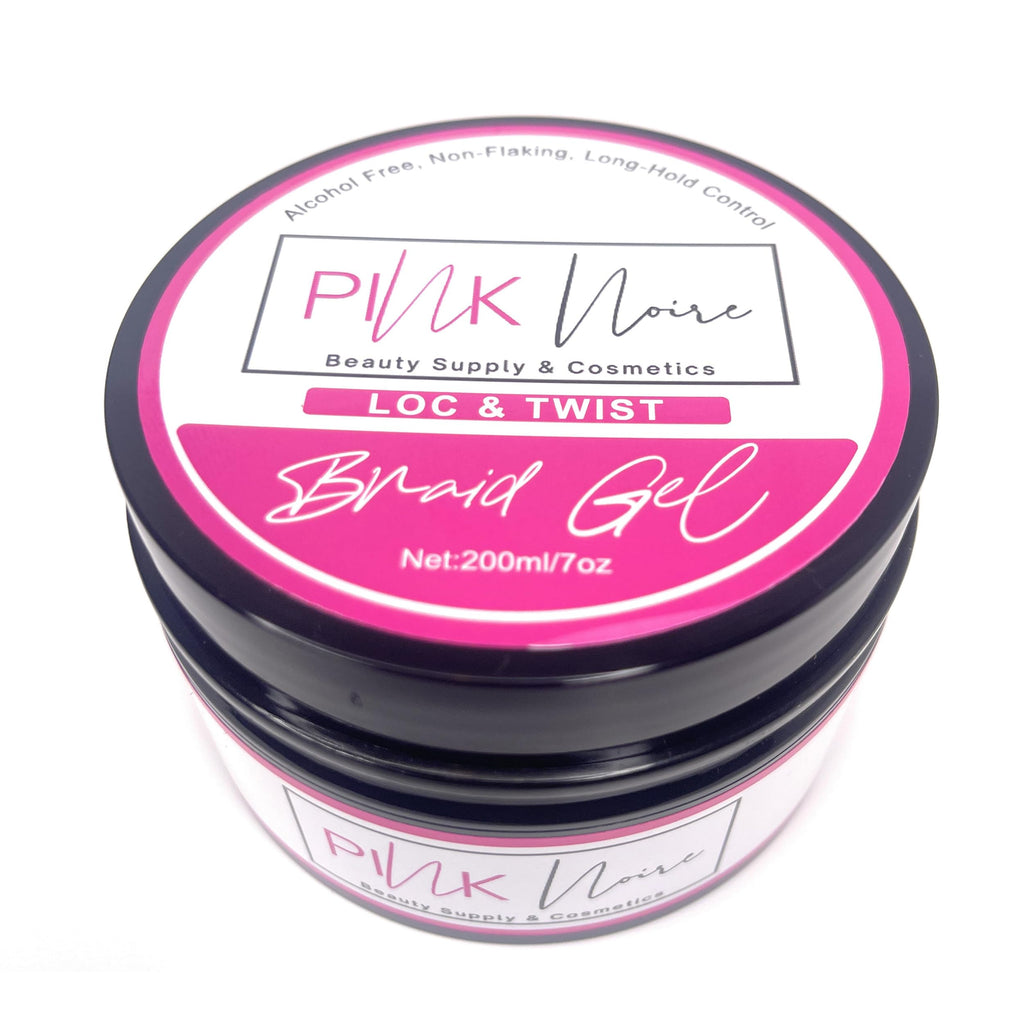 Pink Noire Braiding Gel | Braid Gel Extreme Hold for Locs, Twists and Braid | 7 fl oz
