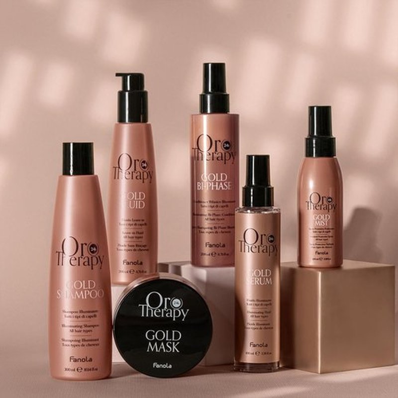 Fanola Oro Therapy Bi-Phase Leave-In Conditioner Spray - Illuminating Argan Oil & Keratin Detangler - 6.76 Fl Oz