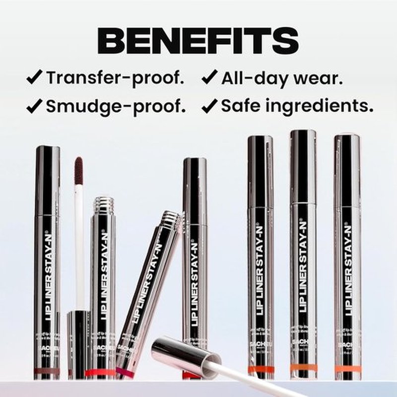 Sacheu Lip Liner - Long Lasting Waterproof Lip Stain with Hyaluronic Acid & Vitamin E | Vegan, Transfer Proof Matte (nOOHde)